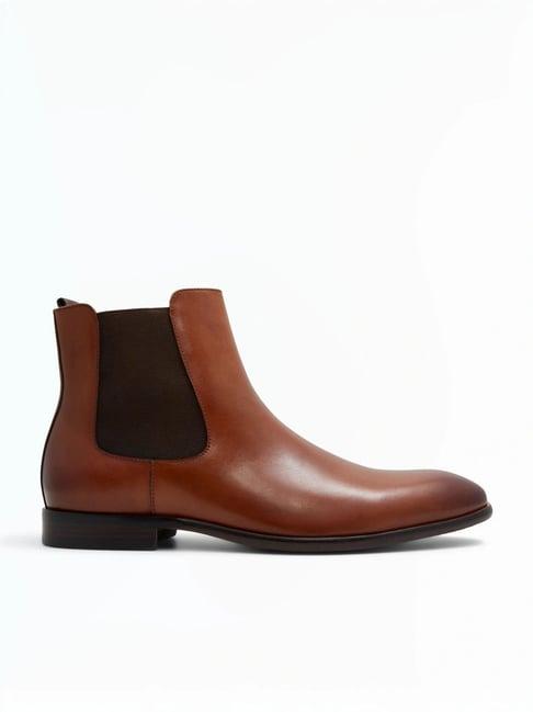 aldo men's cognac chelsea boots