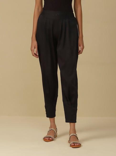 aarke ritu kumar black mid rise solid pant