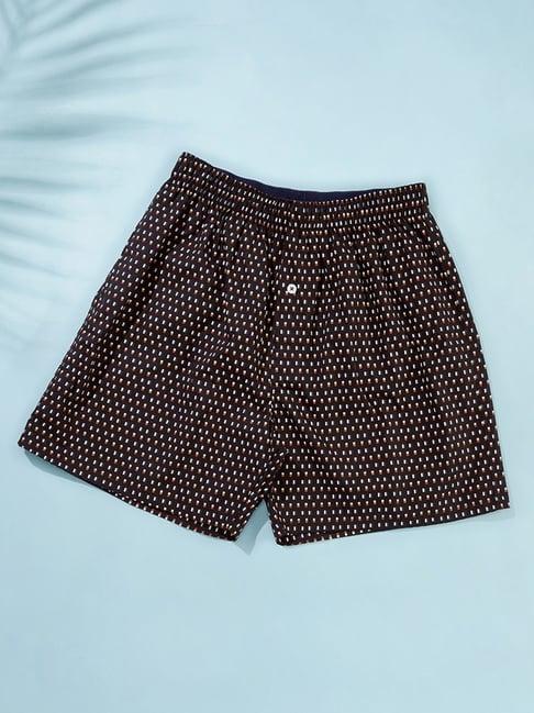 ajile by pantaloons black cotton regular fit print boxers