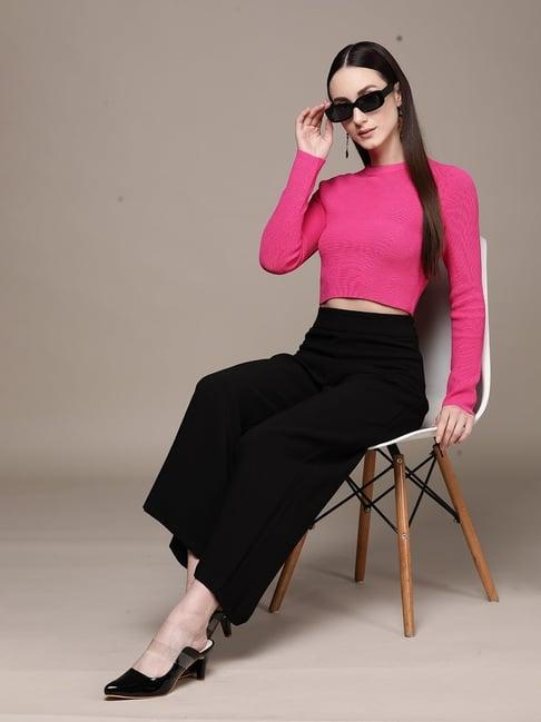 label ritu kumar black solid flared pant