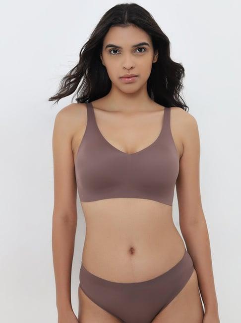 wunderlove by westside brown seamfree invisible padded cotton bra