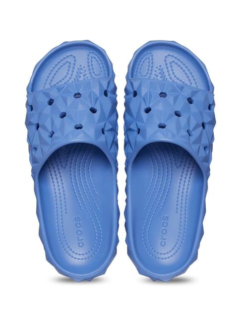 crocs men's classic blue slides