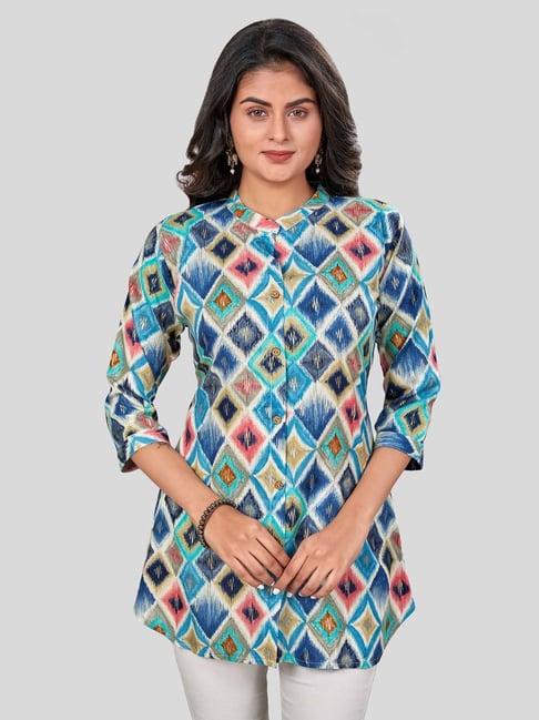 saree swarg multicolor printed short kurti