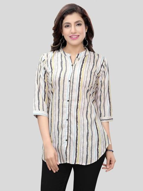 saree swarg beige printed short kurti