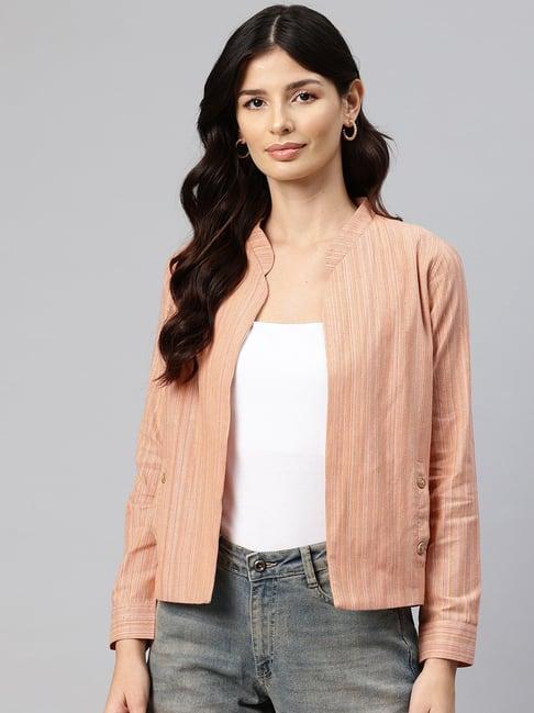 cottinfab peach striped jacket