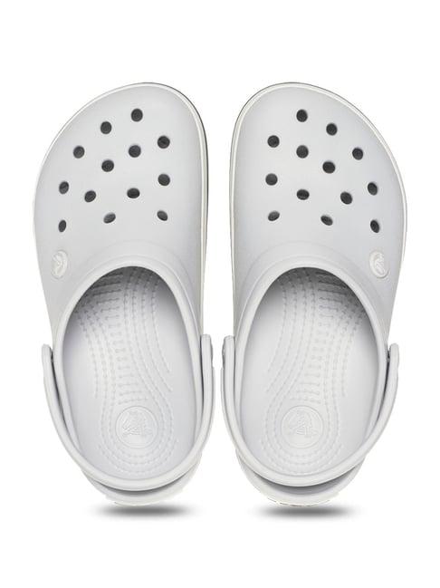 crocs men's crocband grey back strap clogs