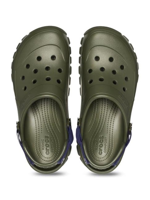 crocs men's off road green back strap clogs