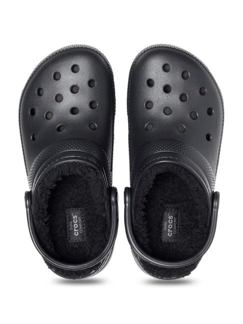 crocs men's classic black back strap clogs