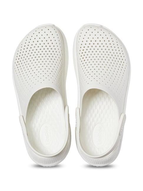 crocs men's literide white back strap clogs