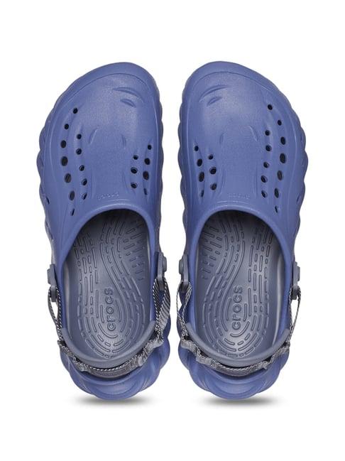 crocs men's echo blue back strap clogs