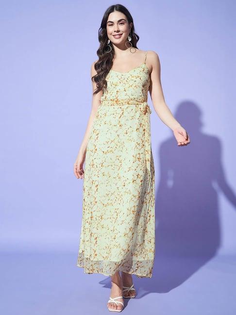 trend arrest off white printed maxi dress