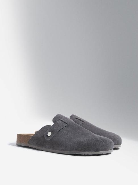 soleplay by westside grey slip-on leather sandals