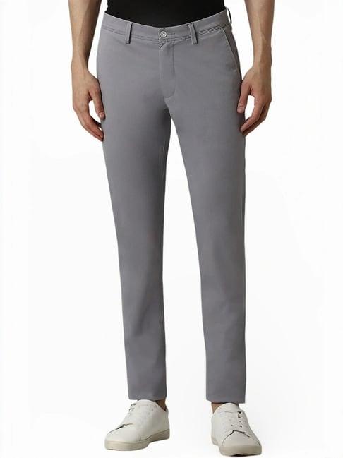 van heusen grey slim fit trousers