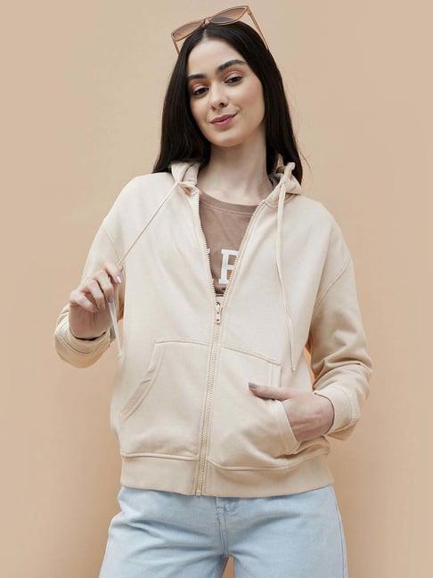 fame forever by lifestyle beige cotton sweatshirt