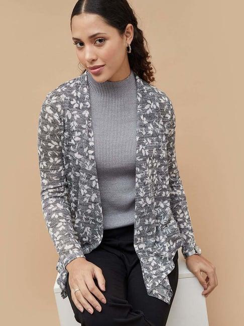 code by lifestyle grey cotton printed shrug