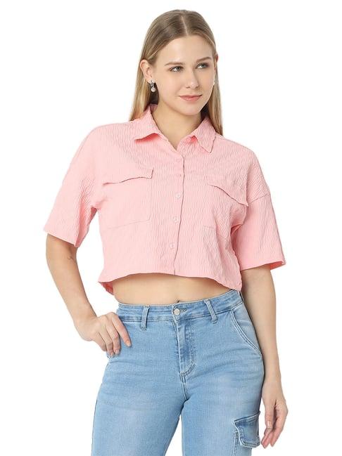 smarty pants pink crop shirt