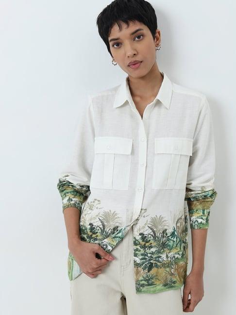 lov by westside off-white botanical design shirt