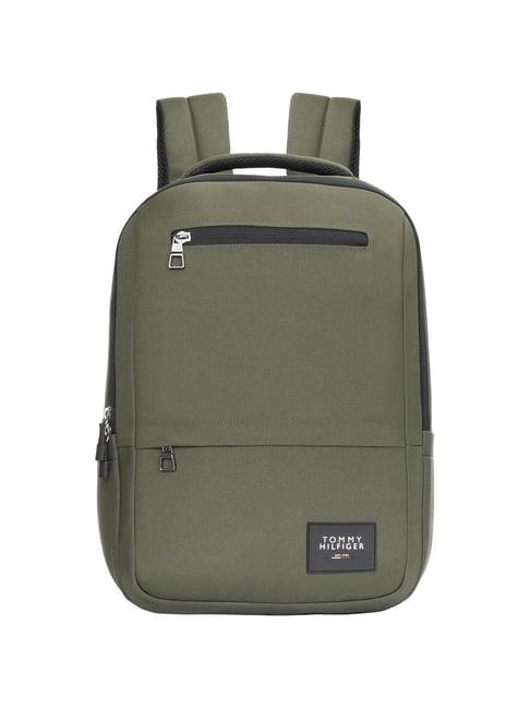 tommy hilfiger lawrence 19 olive laptop backpack