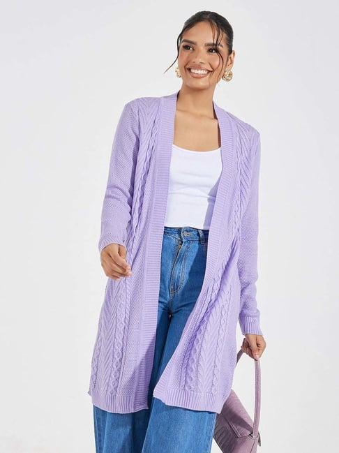 styli lilac crochet pattern cardigan