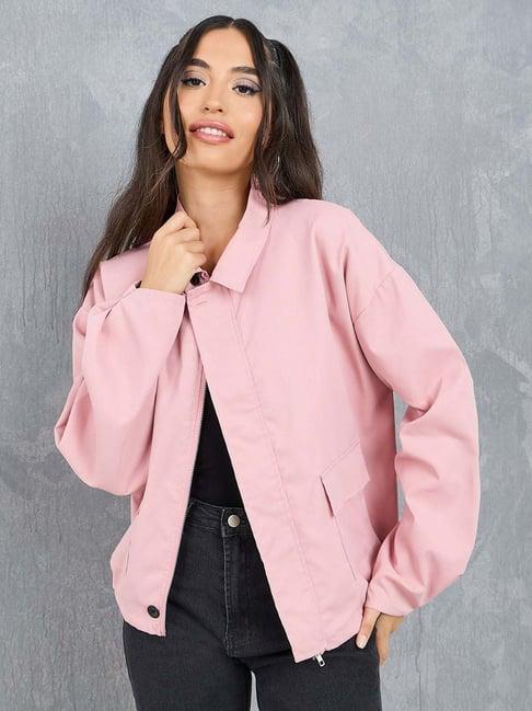 styli pink plain jacket