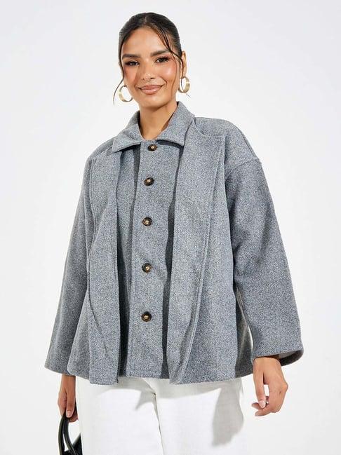 styli grey plain jacket