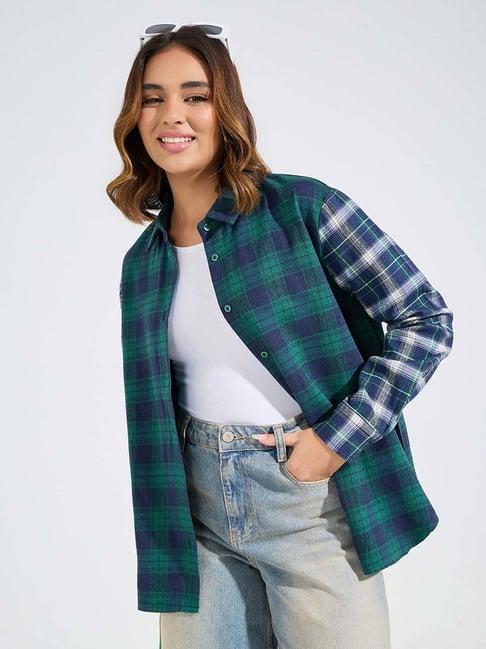 styli green chequered shirt