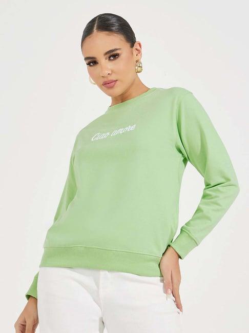 styli green embroidered sweatshirt