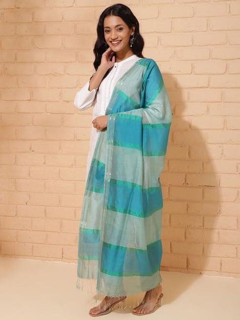 fabindia blue striped dupatta