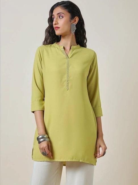 soch green plain tunic