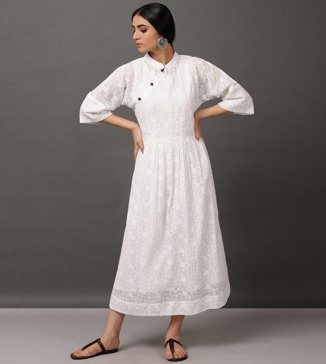 nuhh white kota schiffly dress