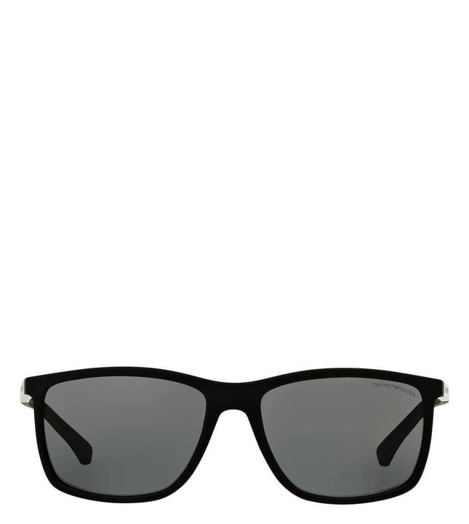 emporio armani polar grey rectangular sunglasses for men