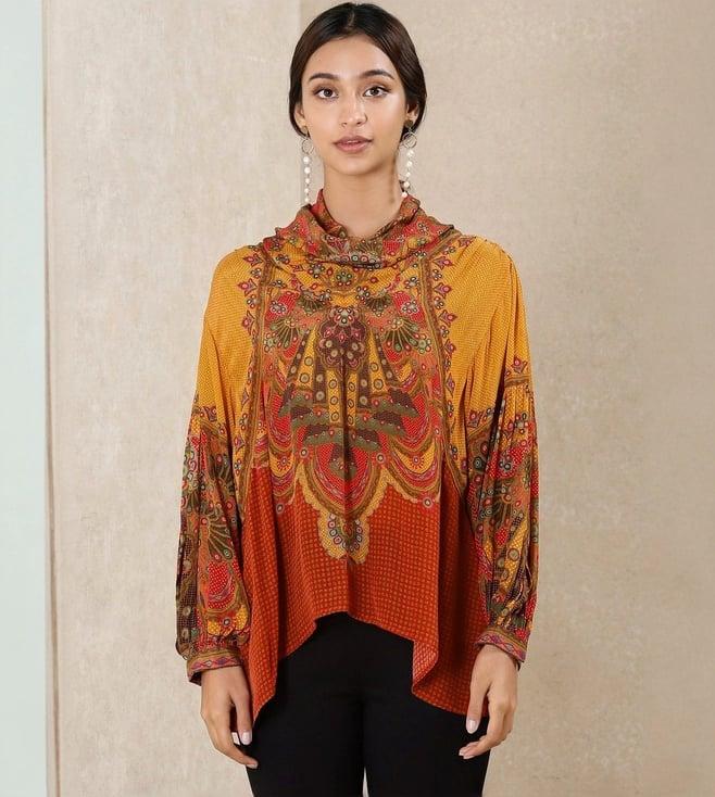 ritu kumar cowl neck full sleeves top