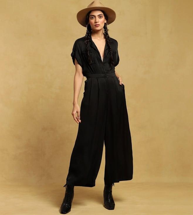 ritu kumar black solid jumpsuit