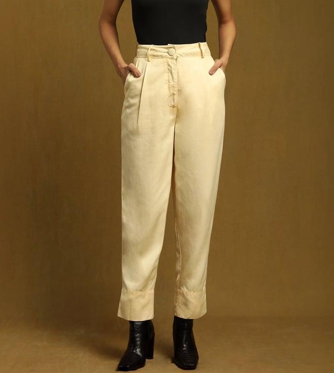 ritu kumar off white ankle-length pants