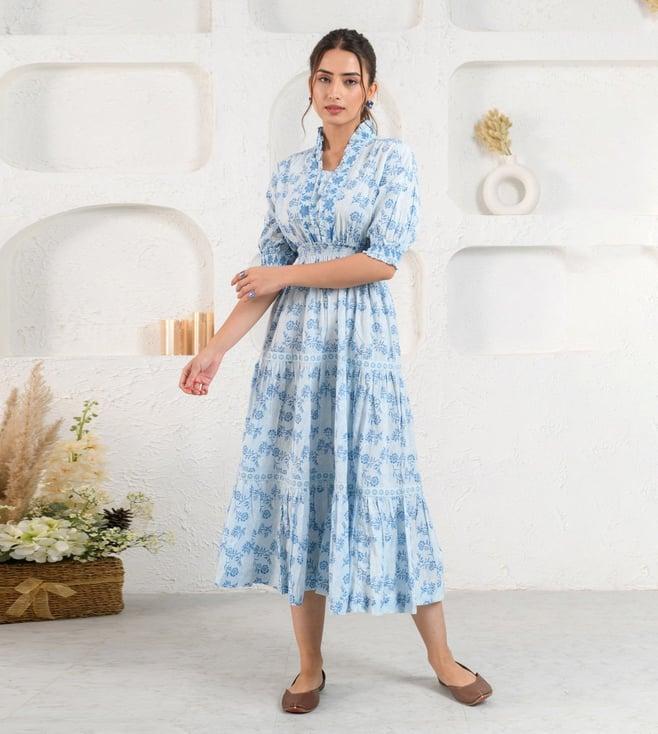 prakriti jaipur blue day frill dress