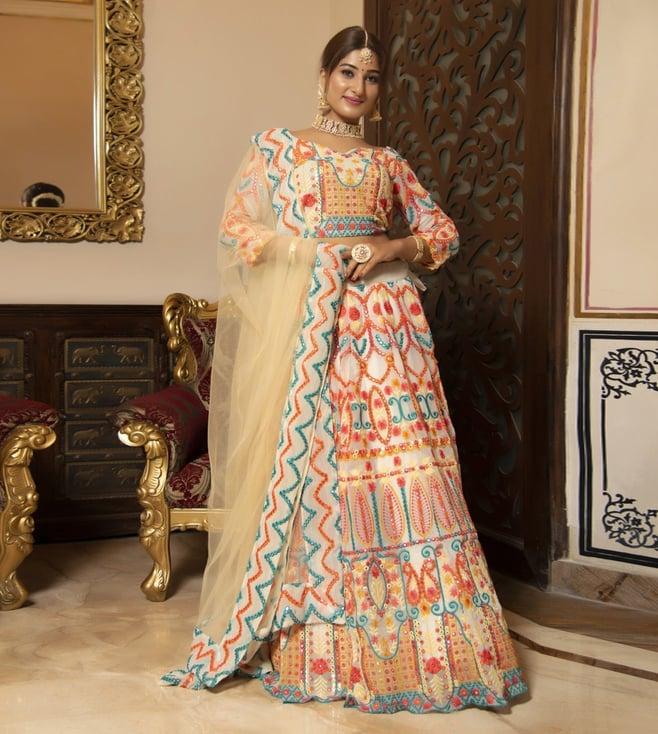 calmna multi-color embellished lehenga set