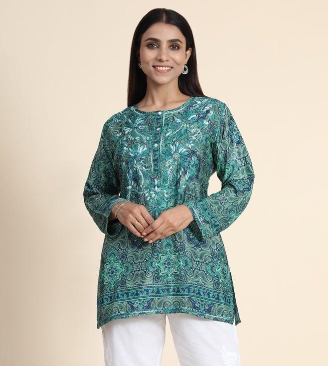 house of kari hok chinakari women long tunics green