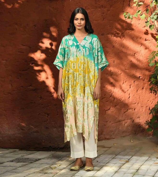 nuhh multi jashn joyous dip dye kaftan kurta