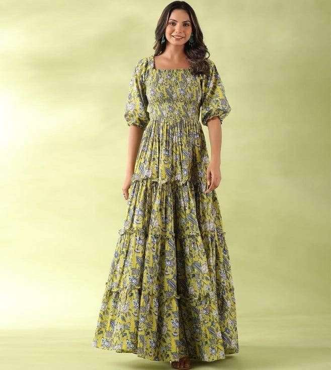 gillori lime additional green tiered dress