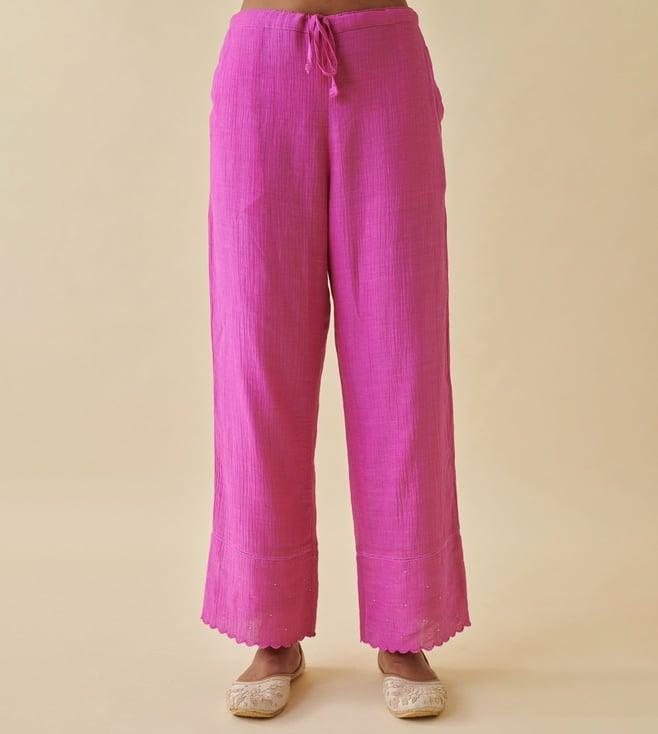 prakriti jaipur pink bandhej scallop pant