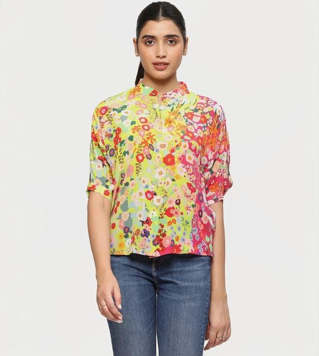 satya paul multicolored flowers for president top