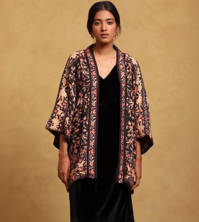 ritu kumar black wool shrug