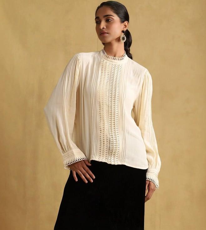 ritu kumar off-white solid top