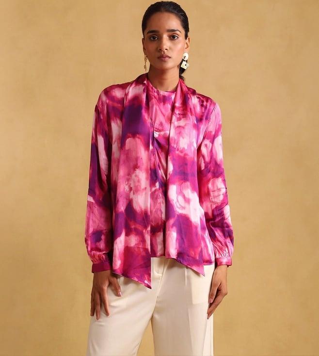 ritu kumar pink printed top