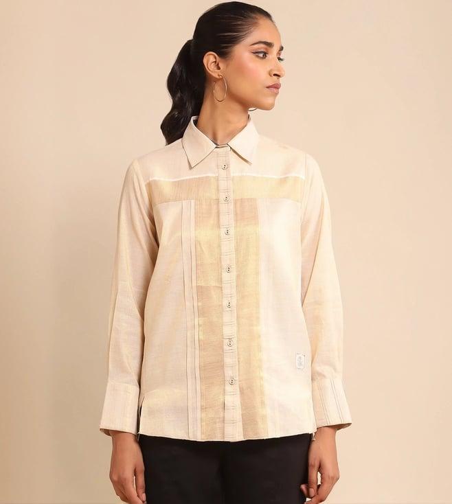 ritu kumar beige solid shirt