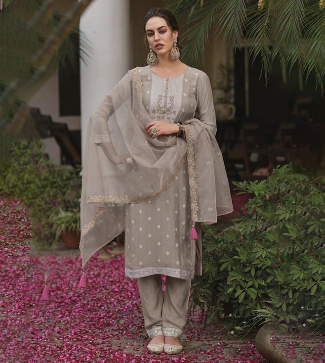 autumnlane shadab nude embroidered kurta