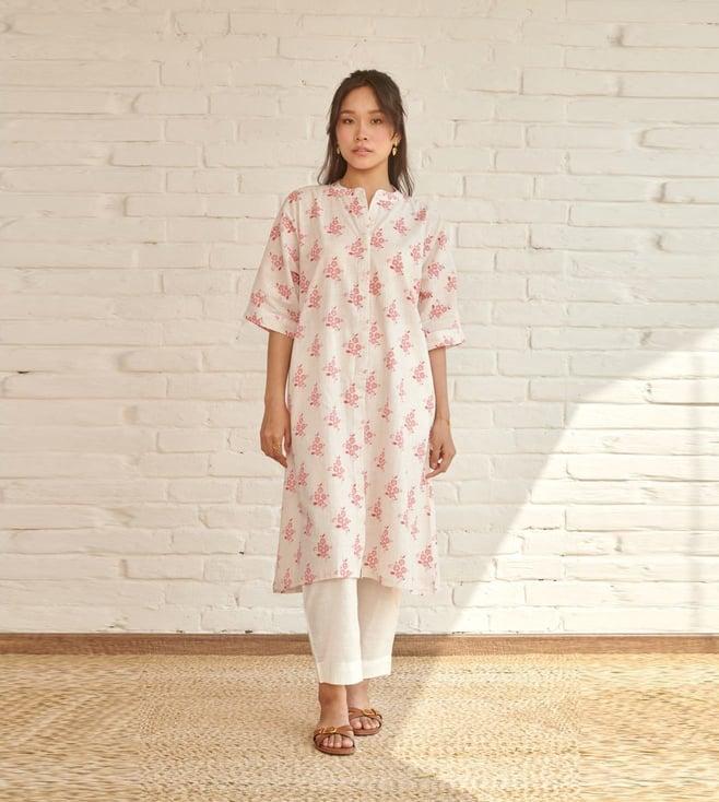 prakriti jaipur peach voila kaftan kurta