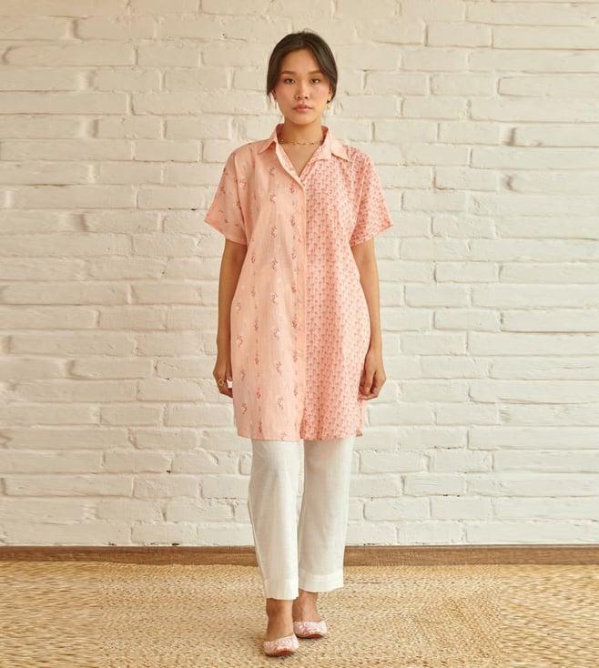 prakriti jaipur peach lily oversized shirt