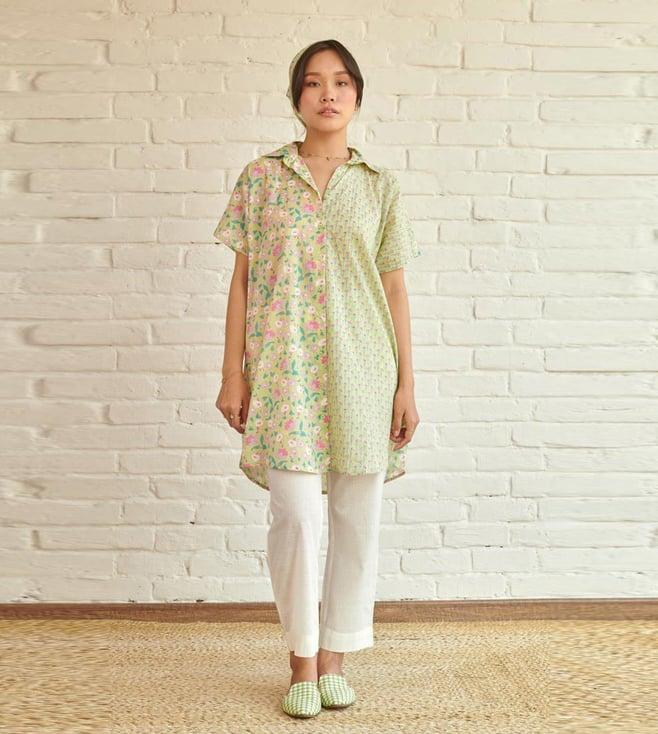 prakriti jaipur green lily oversized shirt