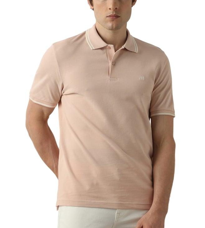 selected homme cameo rose fashion contrast tipping slim fit polo t-shirt